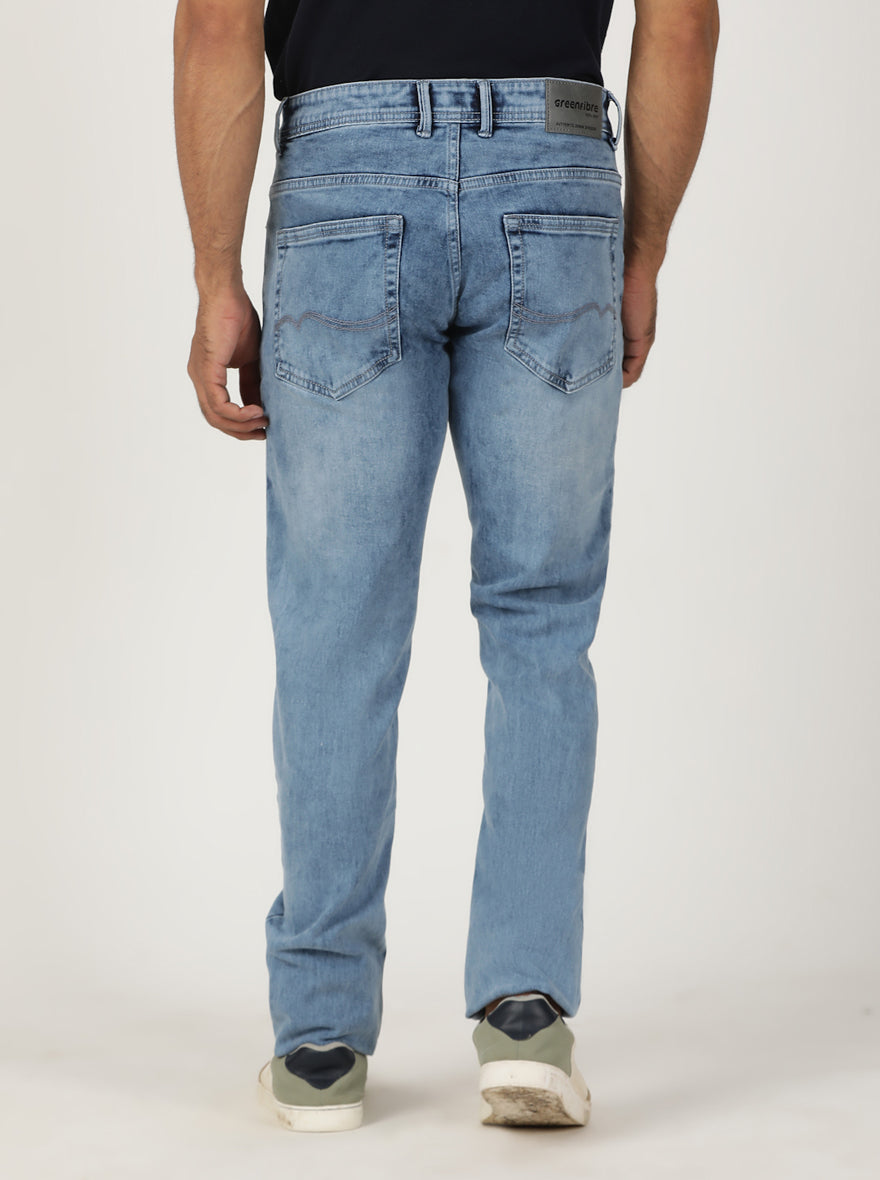 Cloudy Blue Washed Narrow Fit Jeans | Greenfibre