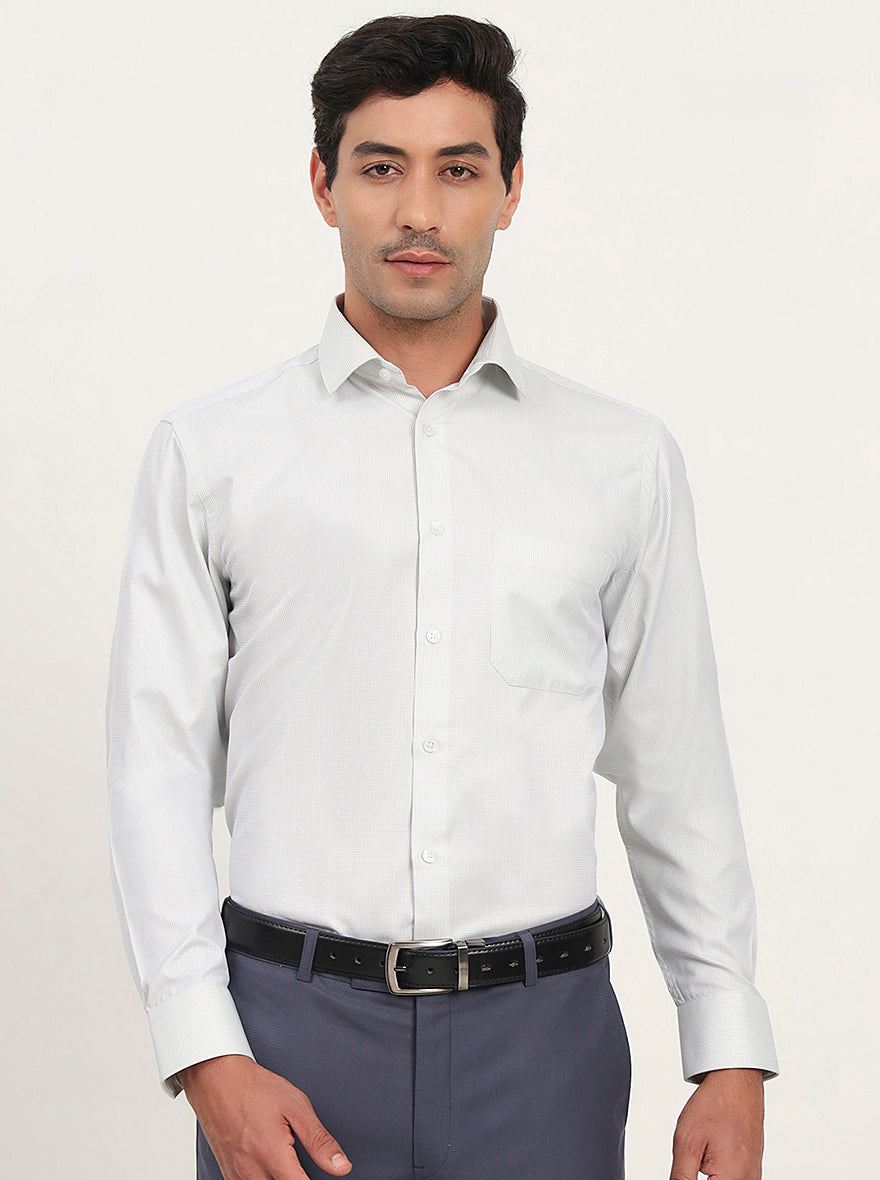 Light Yellow & Blue Solid Slim Fit Formal Shirt | Greenfibre
