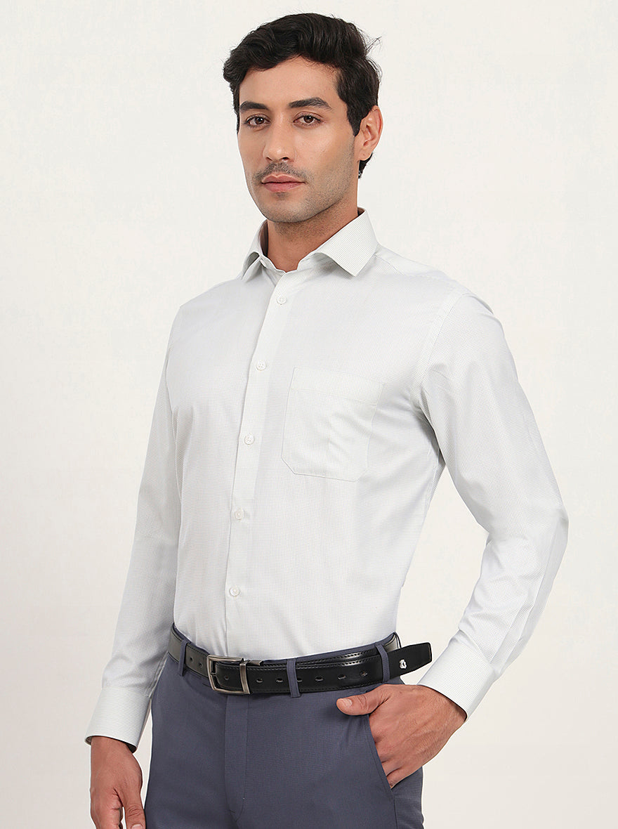Light Yellow & Blue Solid Slim Fit Formal Shirt | Greenfibre