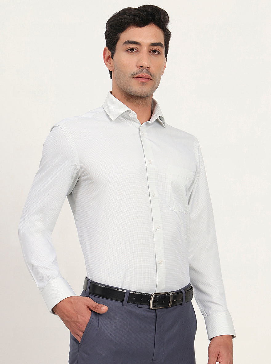 Light Yellow & Blue Solid Slim Fit Formal Shirt | Greenfibre