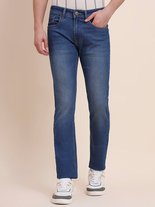 Indigo Blue Washed Narrow Fit Jeans | Greenfibre