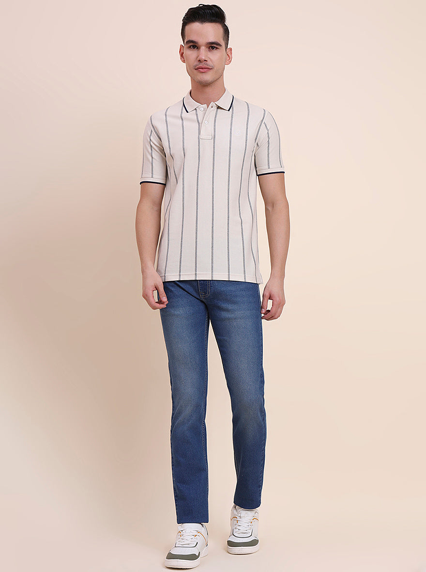 Indigo Blue Washed Narrow Fit Jeans | Greenfibre