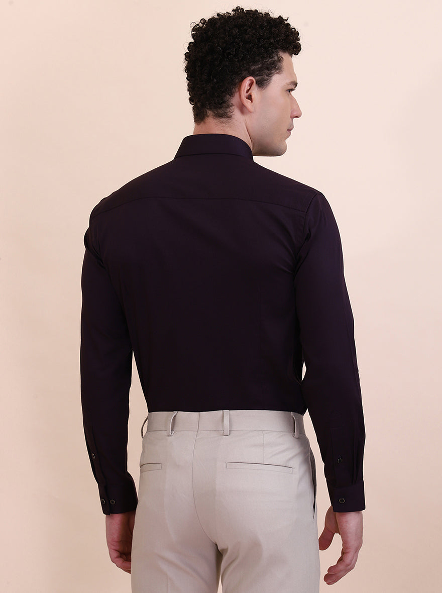 Purple Solid Slim Fit Party Wear Shirt | Greenfibre