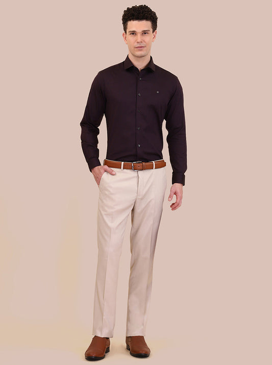 Purple Solid Slim Fit Party Wear Shirt | Greenfibre