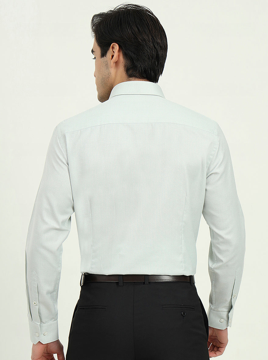 Light Pista Green Solid Slim Fit Formal Shirt | Greenfibre