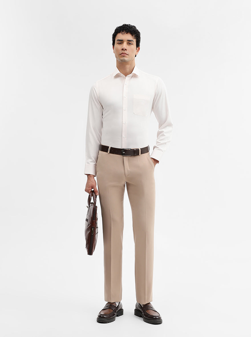 Baby Pink Solid Slim Fit Formal Shirt | Greenfibre