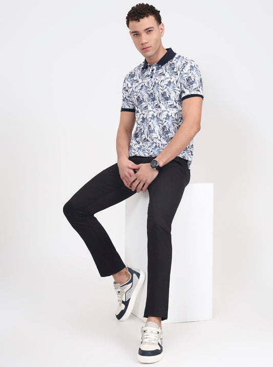 Black Solid Super Slim Fit Casual Trouser | Greenfibre