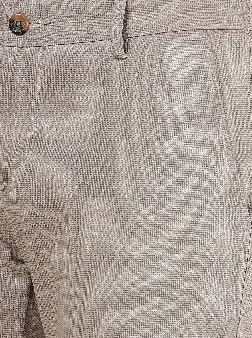 Light Grey Solid Super Slim Fit Casual Trouser | Greenfibre