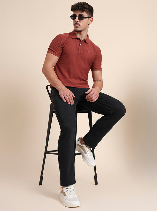 Charcoal Grey Washed Straight Fit Jeans | Greenfibre