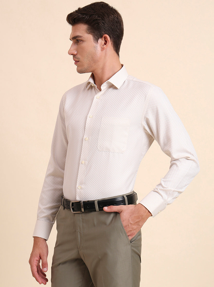 Fawn Solid Slim Fit Formal Shirt | Greenfibre