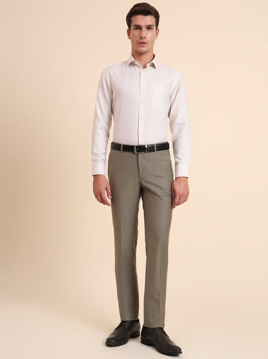 Fawn Solid Slim Fit Formal Shirt | Greenfibre