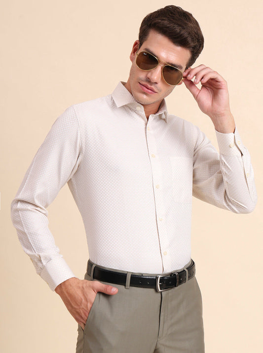 Fawn Solid Slim Fit Formal Shirt | Greenfibre