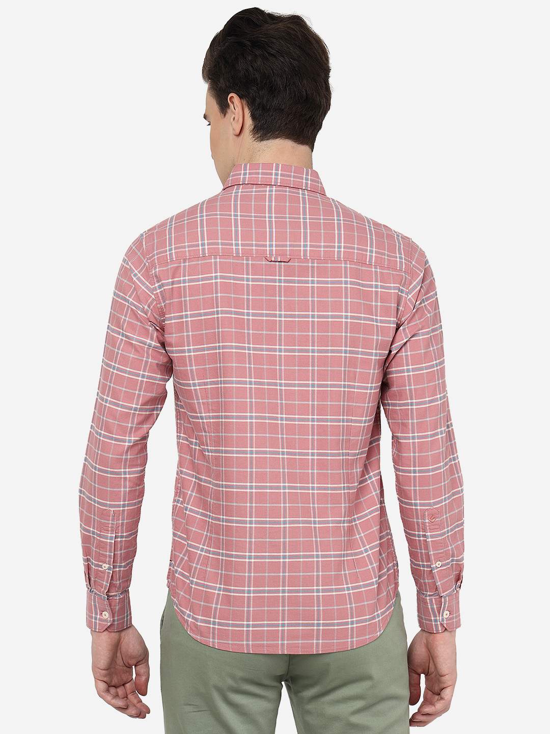 Slate Rose Checked Slim Fit Casual Shirt | Greenfibre