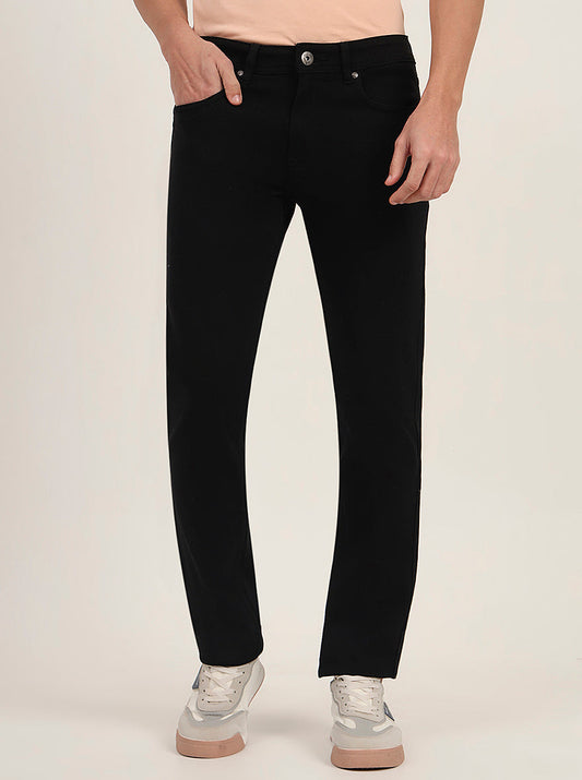 Raw Black Washed Straight Fit Jeans | Greenfibre