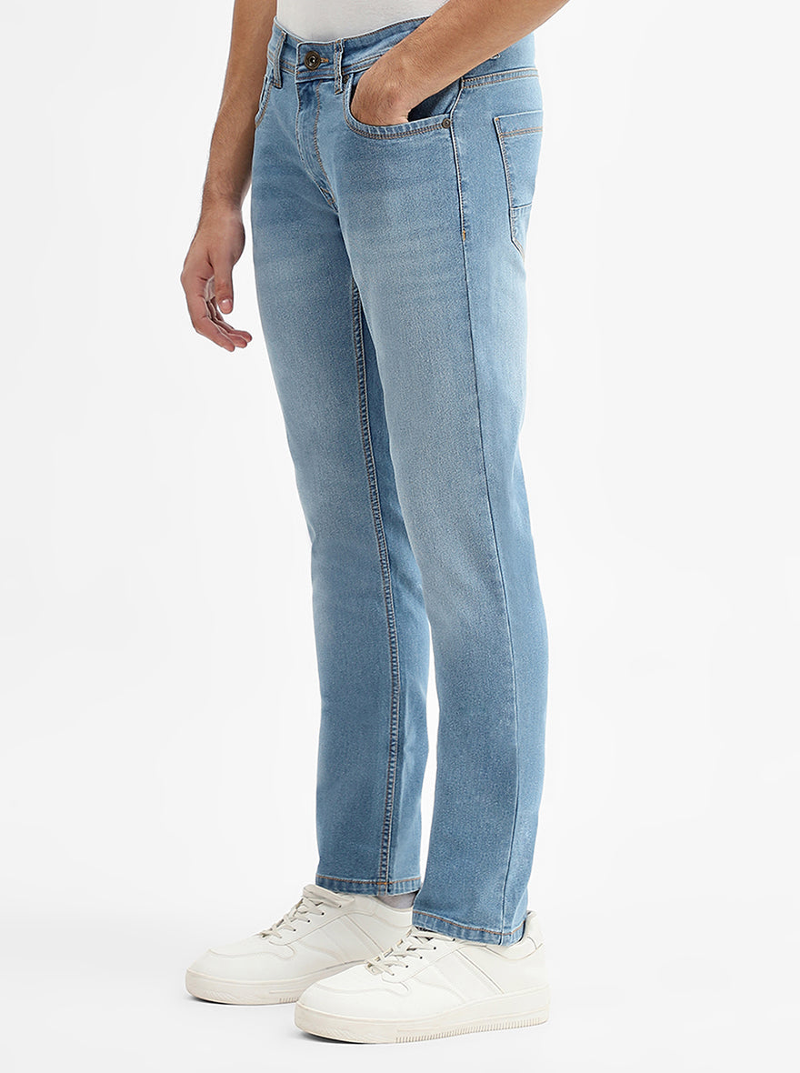River Indigo Blue Solid Narrow Fit Jeans | Greenfibre