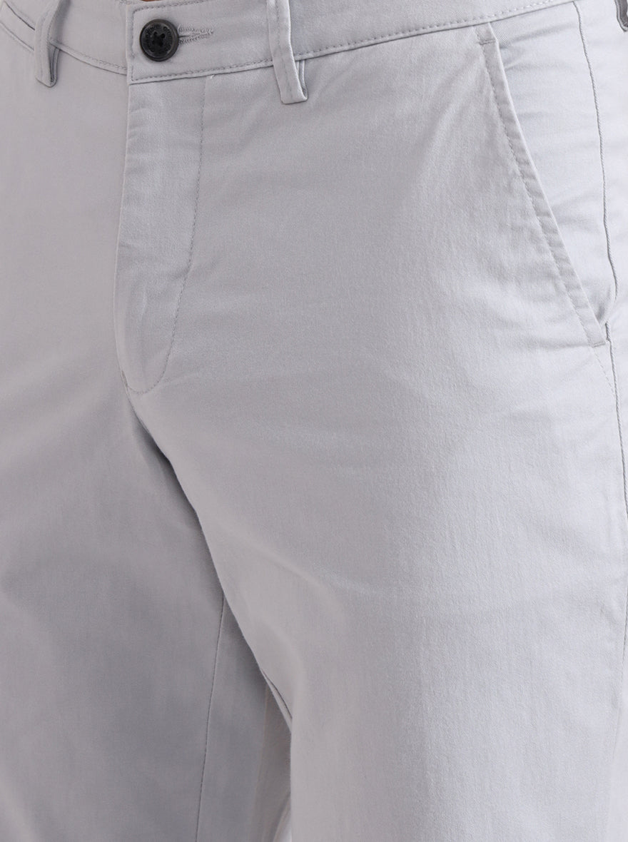 Steel Grey Solid Neo Fit Casual Trouser | Greenfibre