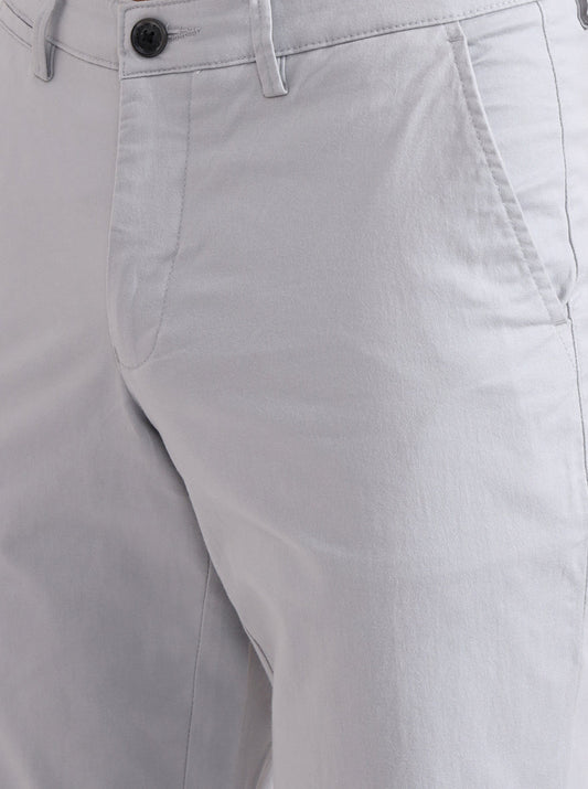 Steel Grey Solid Neo Fit Casual Trouser | Greenfibre