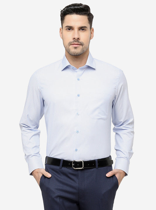 Light Blue Solid Slim Fit Formal Shirt | Greenfibre
