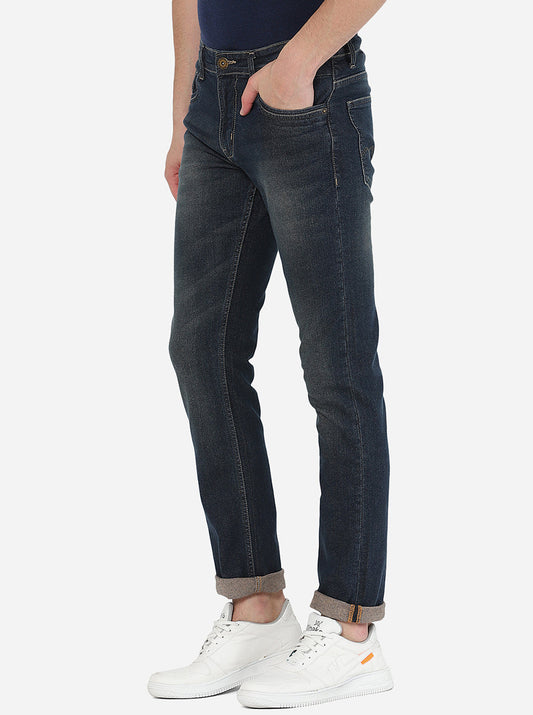 Blue Washed Straight Fit Jeans | Greenfibre