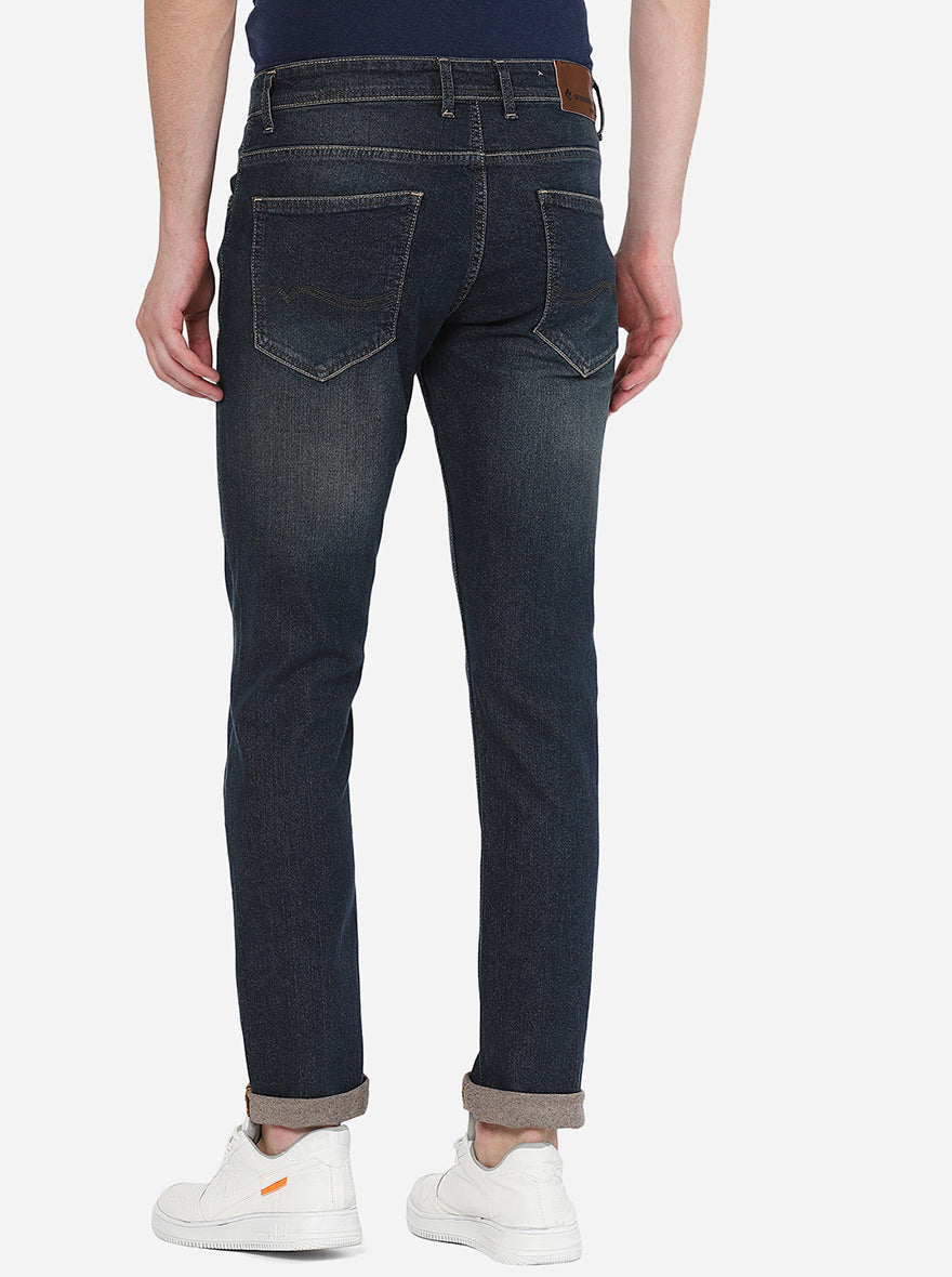 Blue Washed Straight Fit Jeans | Greenfibre