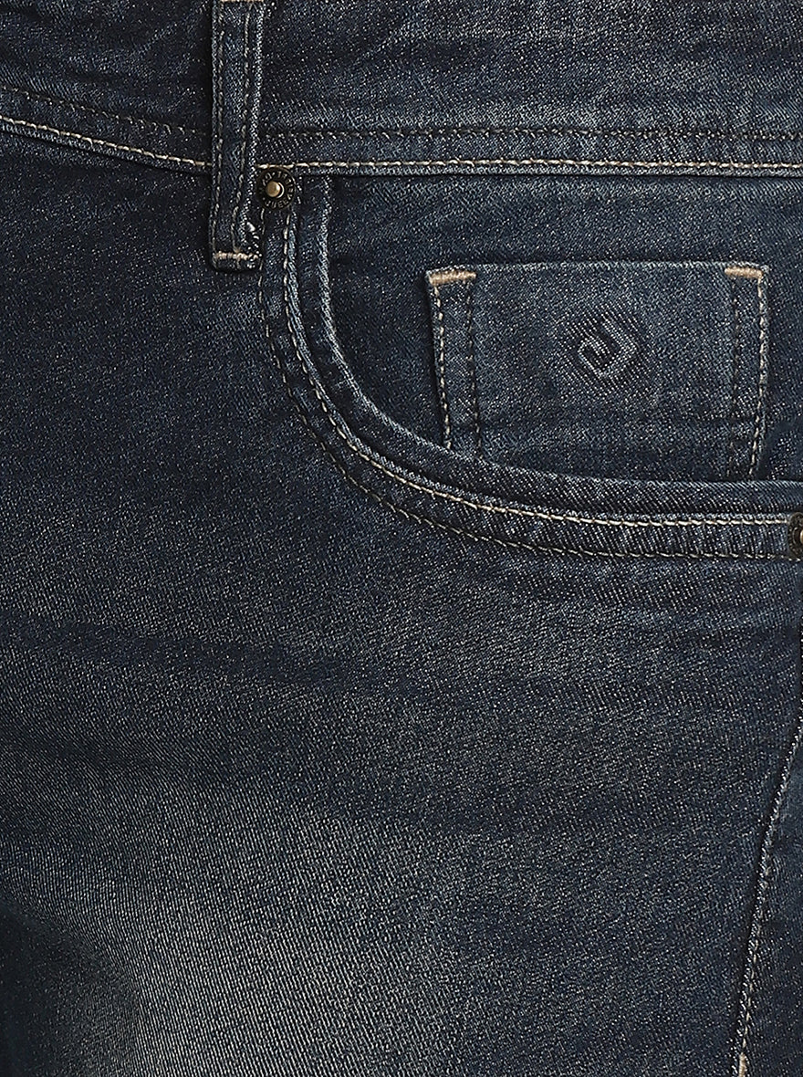 Blue Washed Straight Fit Jeans | Greenfibre