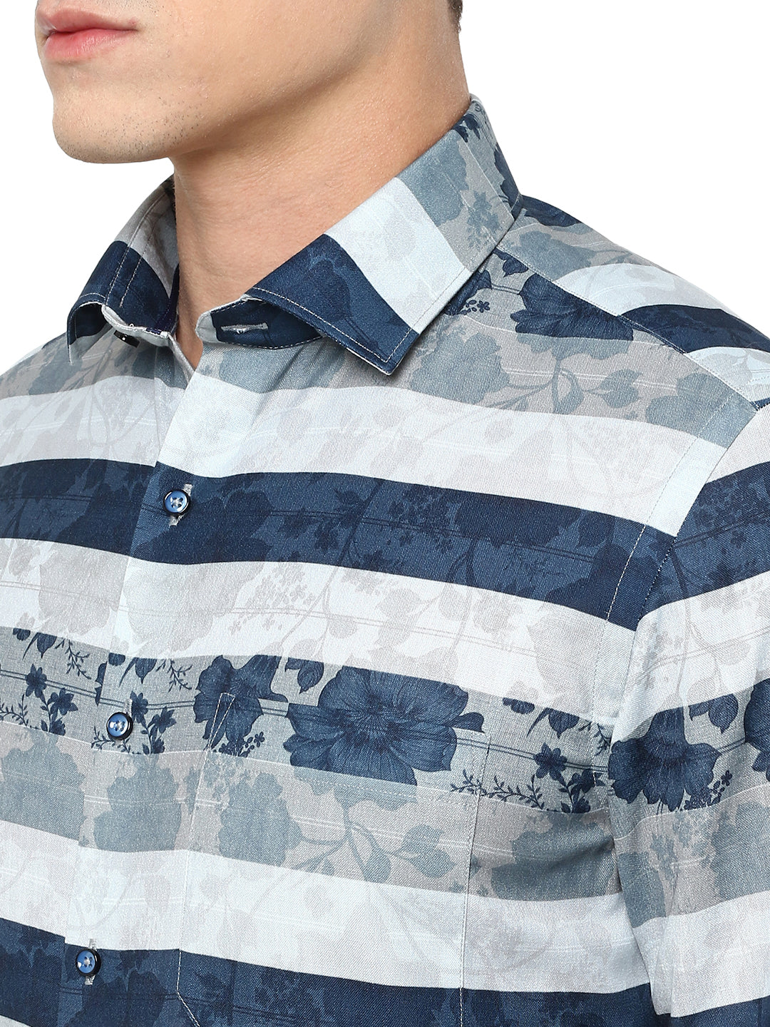 Multicolor Printed Slim Fit Party Wear Shirt | Greenfibre