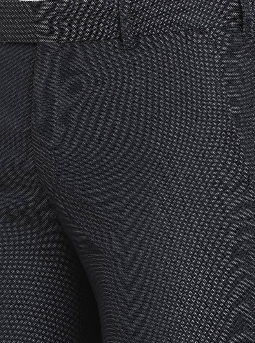 Navy Blue Solid Super Slim Fit Formal Trouser | Greenfibre