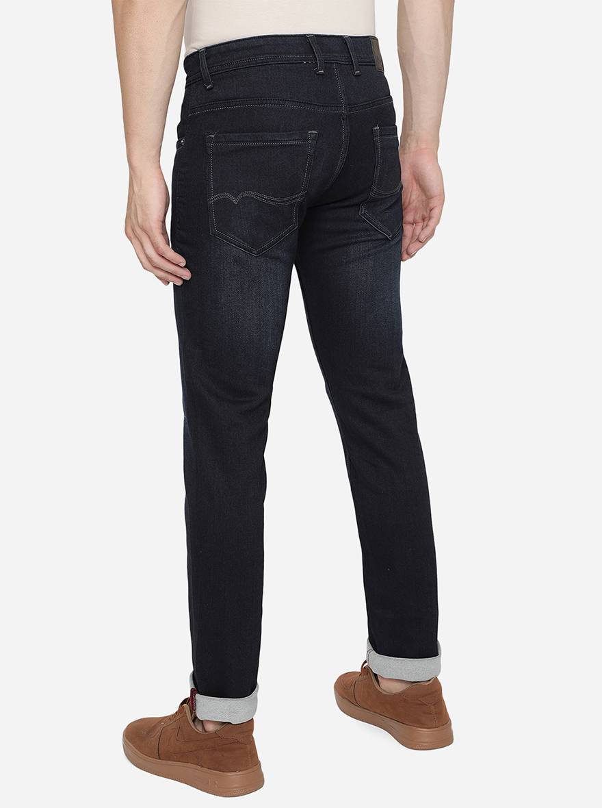 Dark Blue Washed Narrow Fit Jeans | Greenfibre