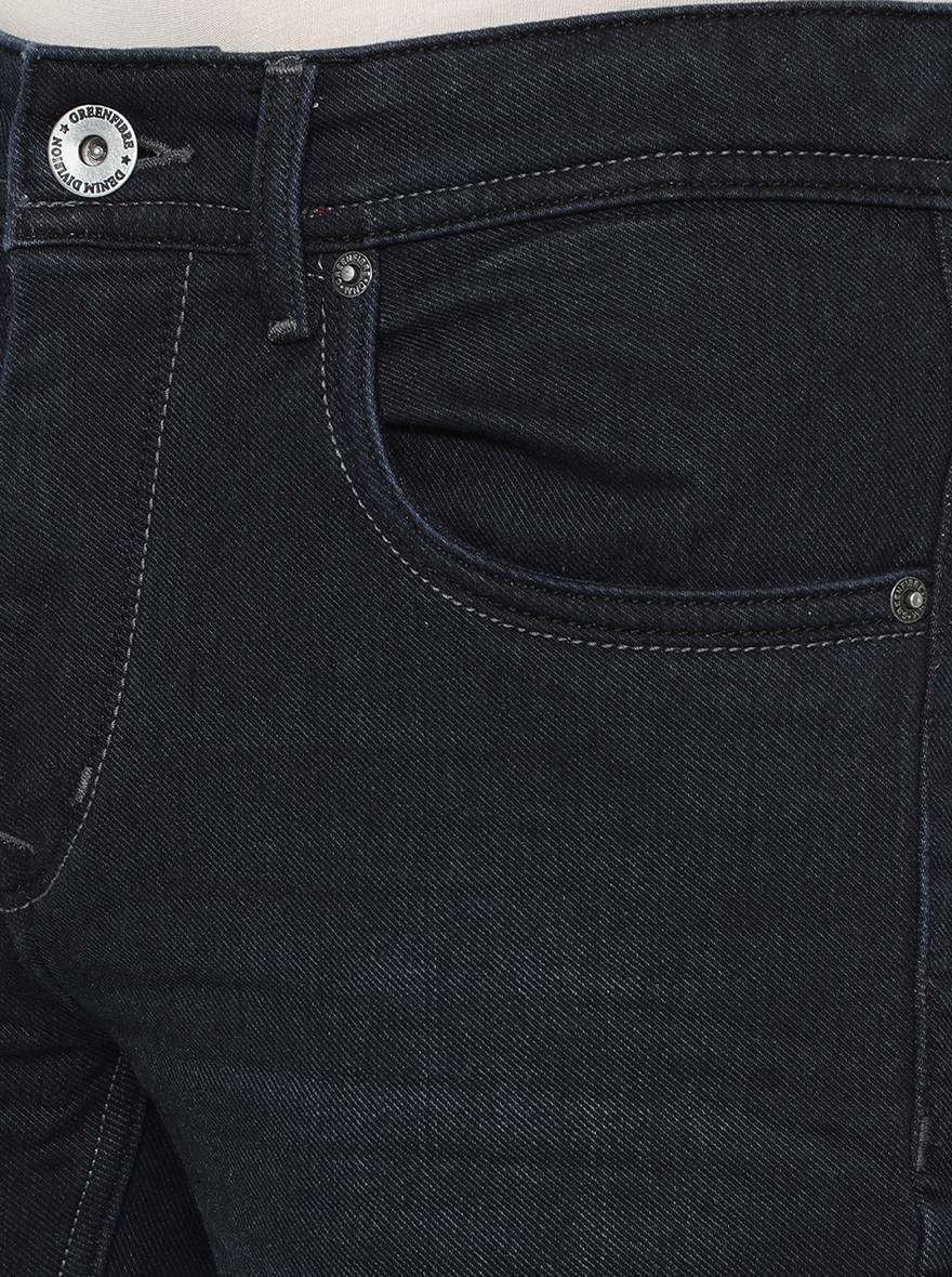 Dark Blue Washed Narrow Fit Jeans | Greenfibre