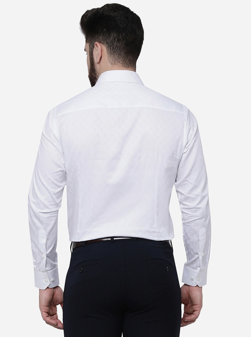 White Solid Slim Fit Formal Shirt | Greenfibre
