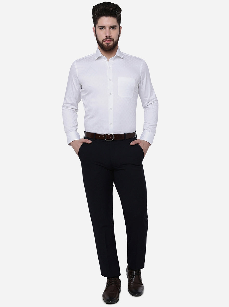 White Solid Slim Fit Formal Shirt | Greenfibre