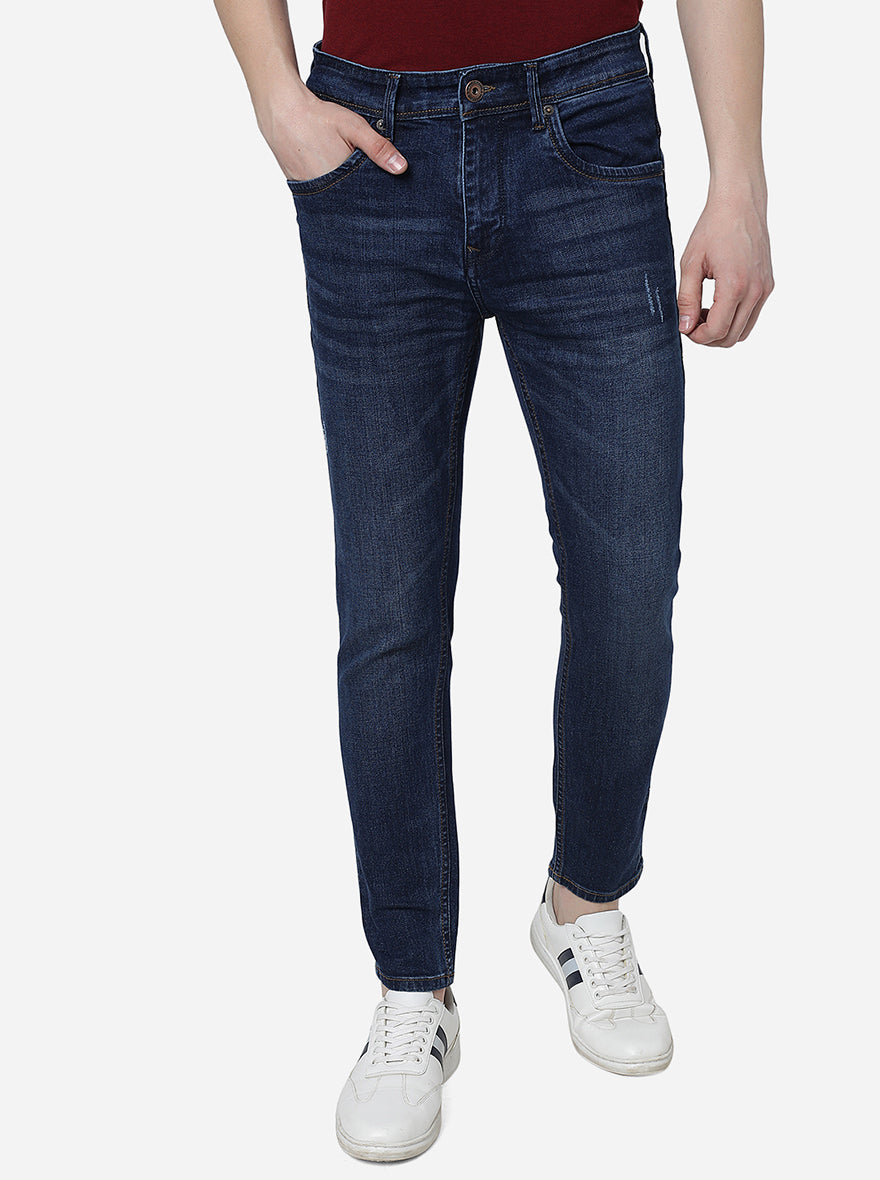 Denim Blue Washed Slim Fit Jeans | Greenfibre