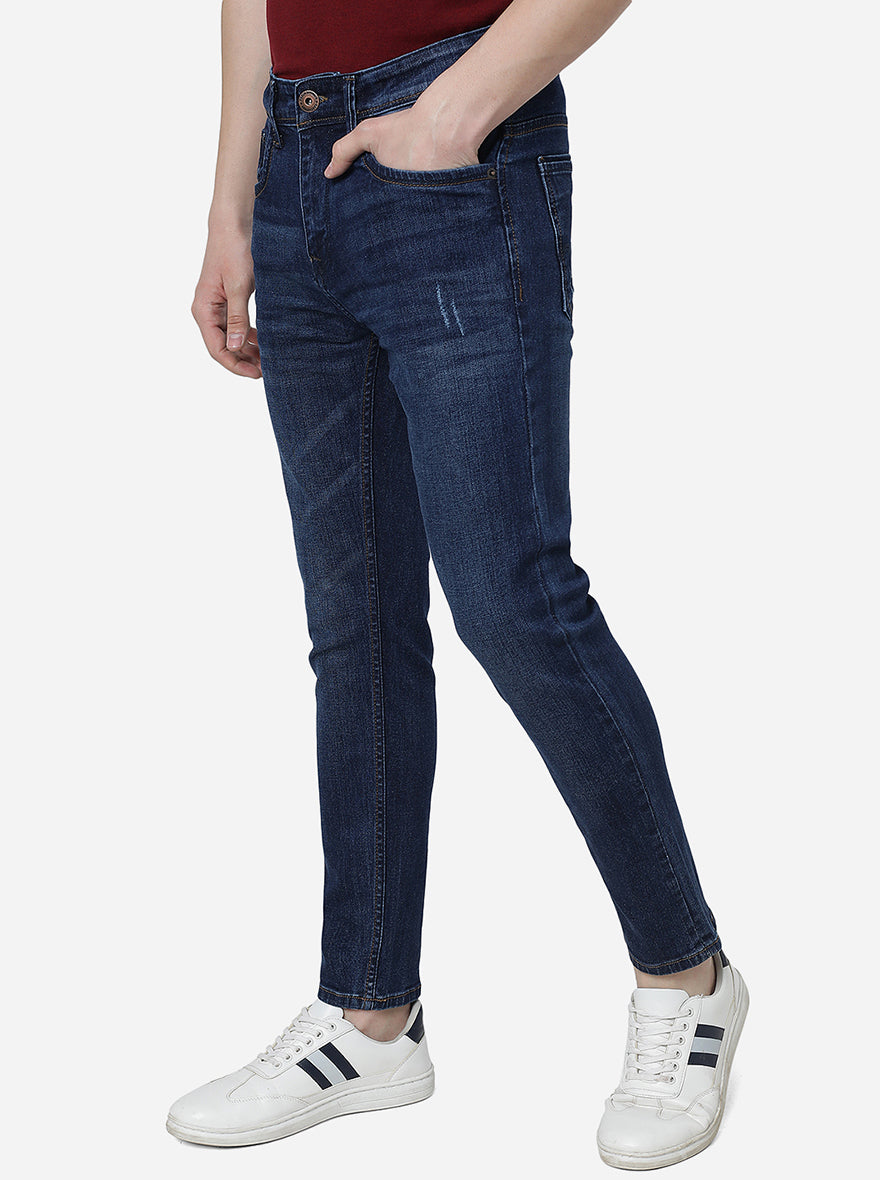 Denim Blue Washed Slim Fit Jeans | Greenfibre