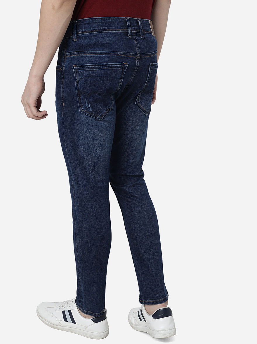 Denim Blue Washed Slim Fit Jeans | Greenfibre