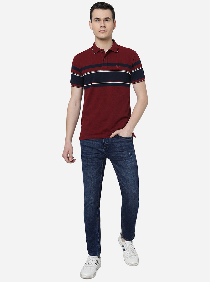 Denim Blue Washed Slim Fit Jeans | Greenfibre