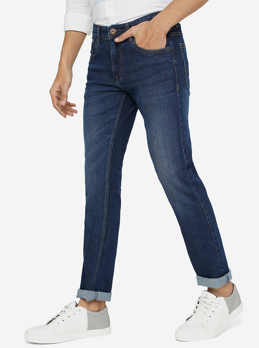 Blue Washed Narrow Fit Jeans | Greenfibre