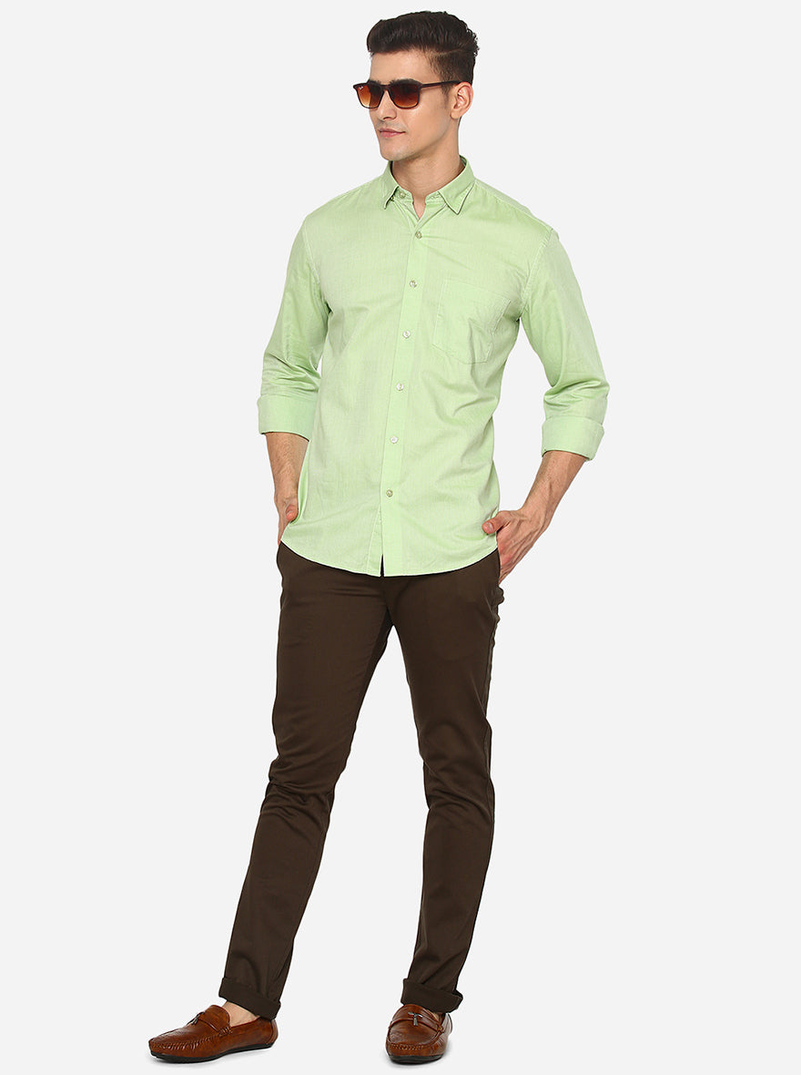 Dark Grey Solid Super Slim Fit Casual Trouser | Greenfibre