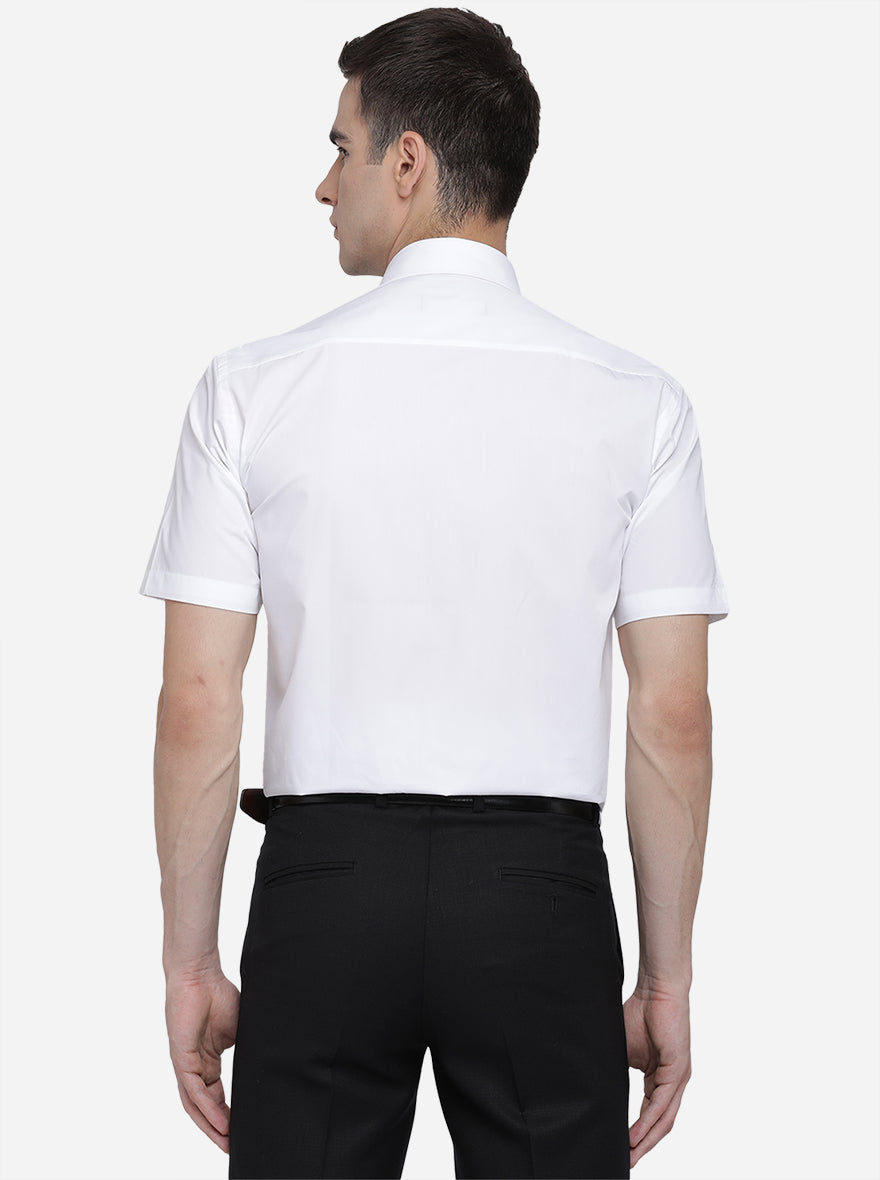 White Solid Regular Fit Formal Shirt | Greenfibre