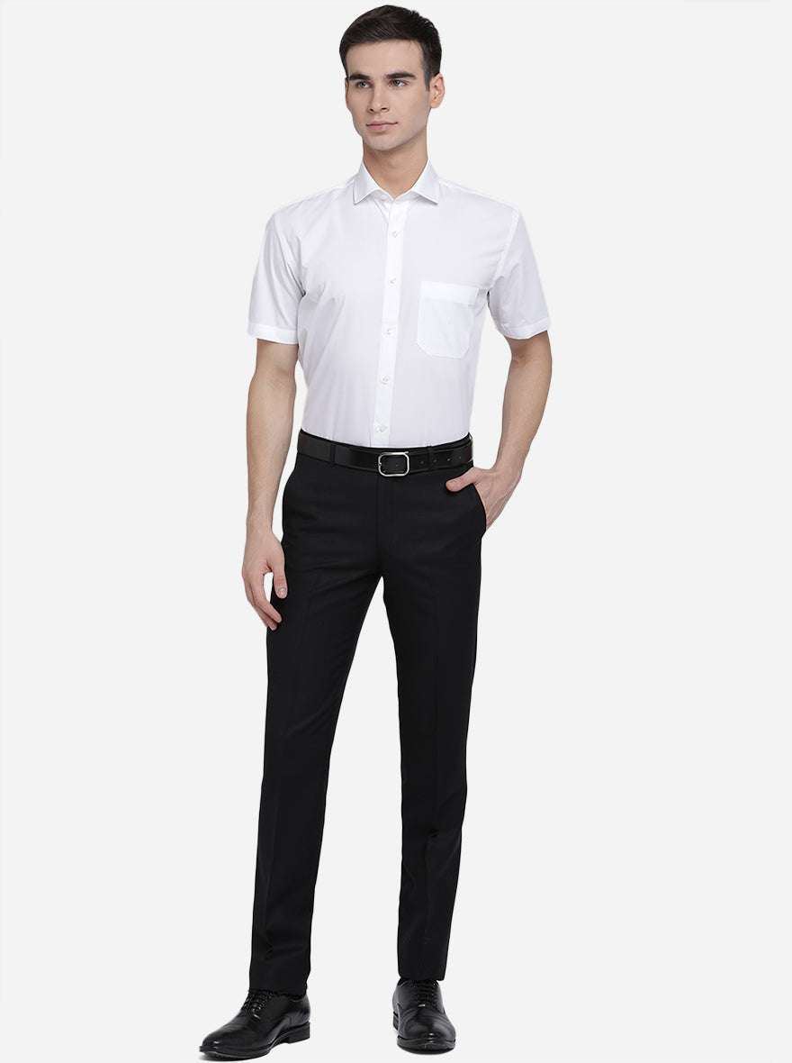 White Solid Regular Fit Formal Shirt | Greenfibre