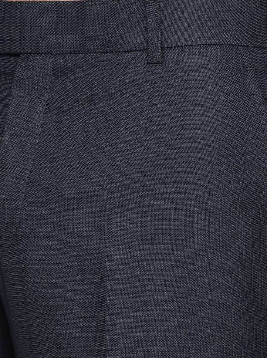 Blue Checked Classic Fit Formal Trouser | Greenfibre