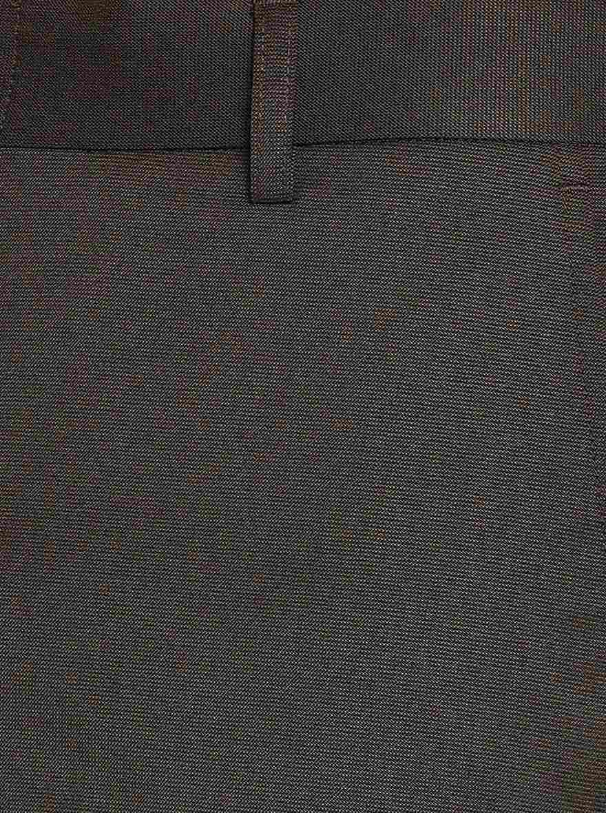 Brown Solid Slim Fit Formal Trouser | Greenfibre