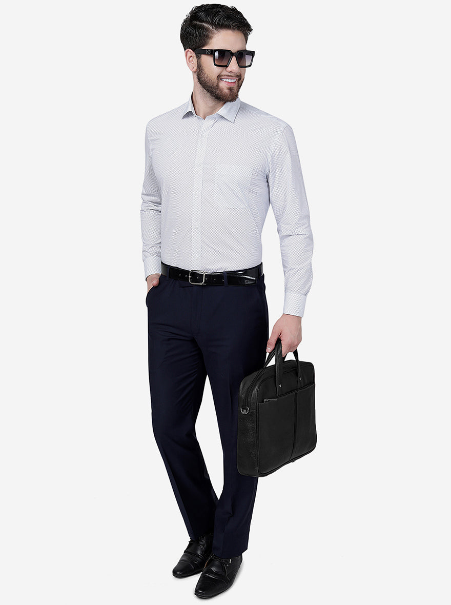 Grey Printed Regular Fit Formal Shirt | Greenfibre