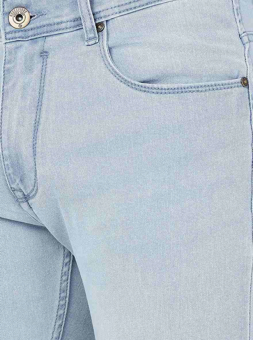 Ice Blue Solid Straight Fit Jeans | Greenfibre