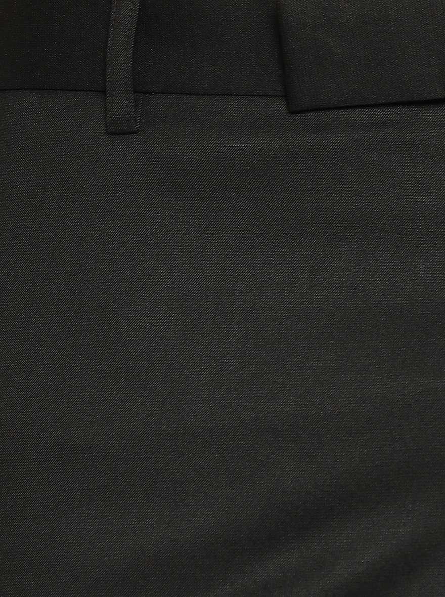 Black Solid Slim Fit Formal Trouser | Greenfibre