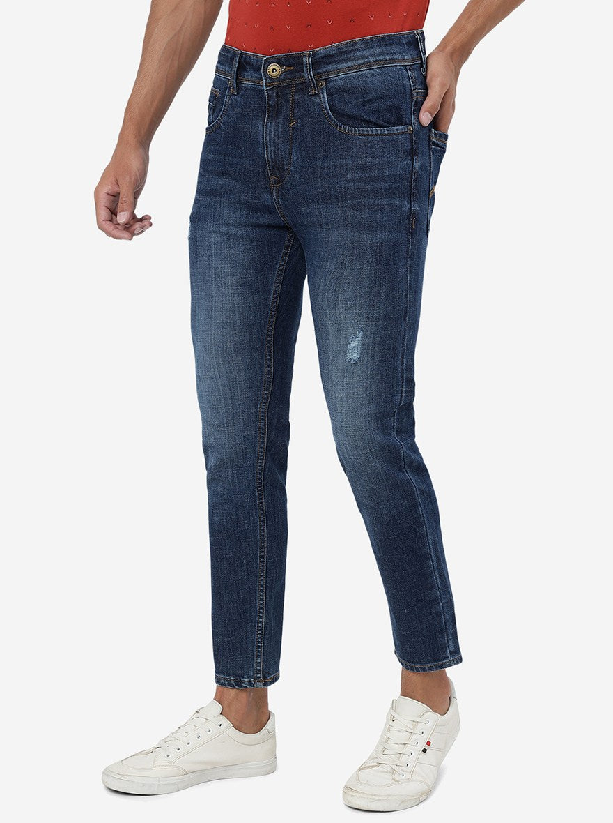 Mid Blue Solid Urban Fit Jeans | Greenfibre