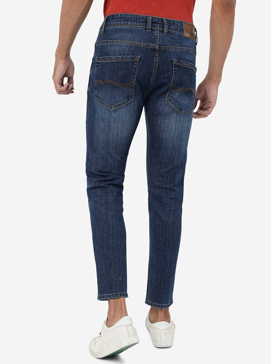 Mid Blue Solid Urban Fit Jeans | Greenfibre