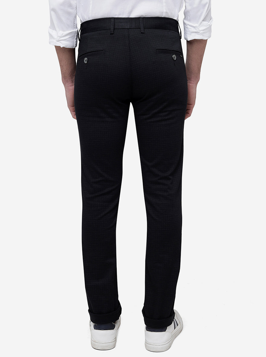 Black Solid Super Slim Fit Casual Trouser | Greenfibre
