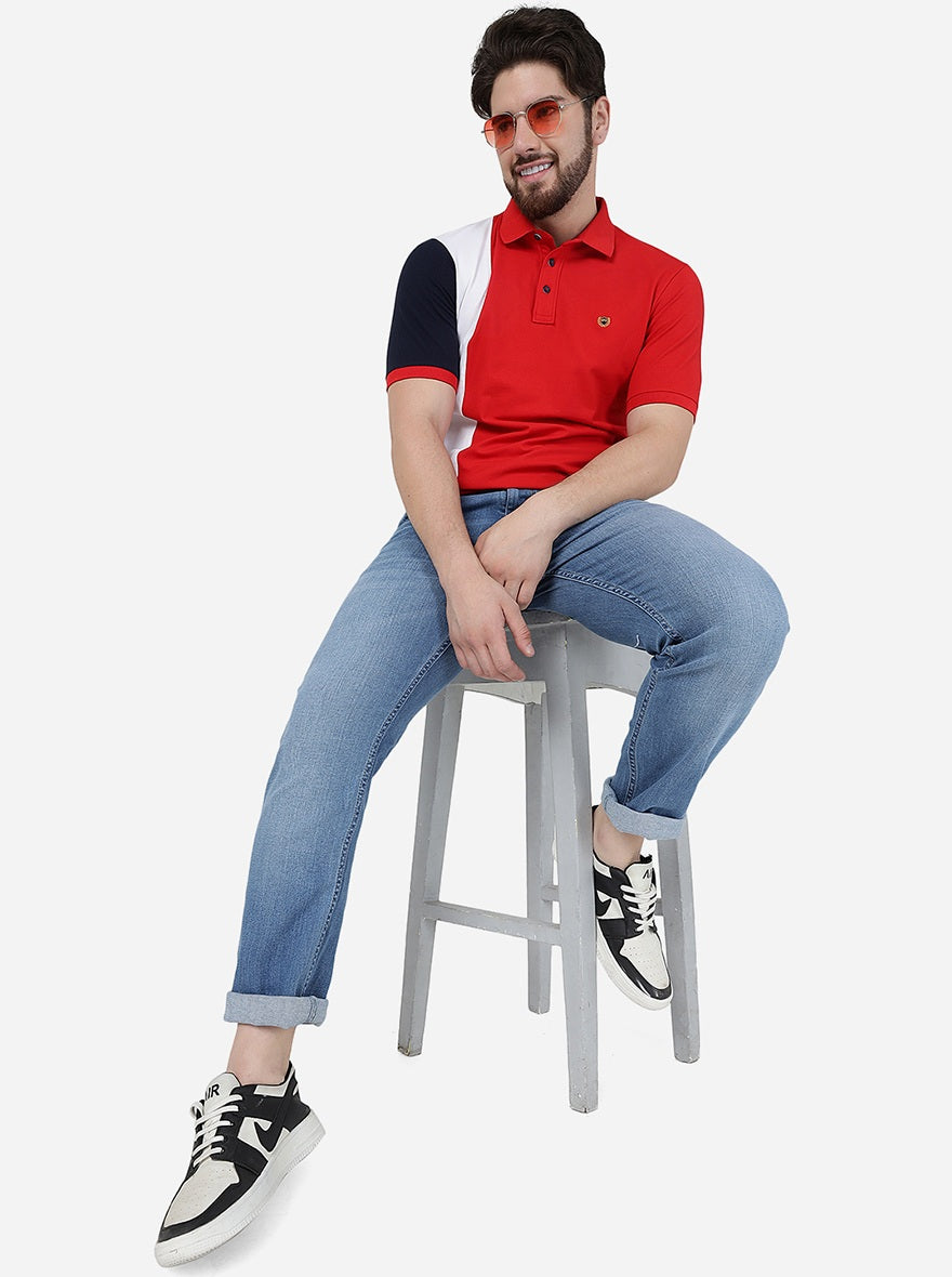 Light Blue Solid Narrow Jeans | Greenfibre