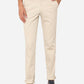 Cream Printed Slim Fit Casual Trouser | Greenfibre