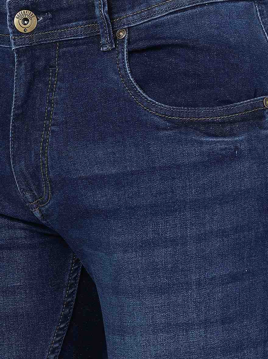 Mid Blue Solid Narrow Jeans | Greenfibre